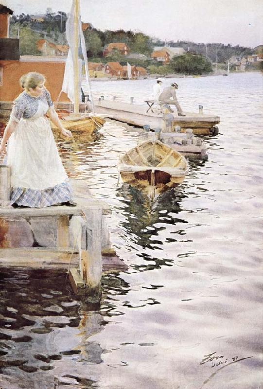Anders Zorn vagskvalp Norge oil painting art